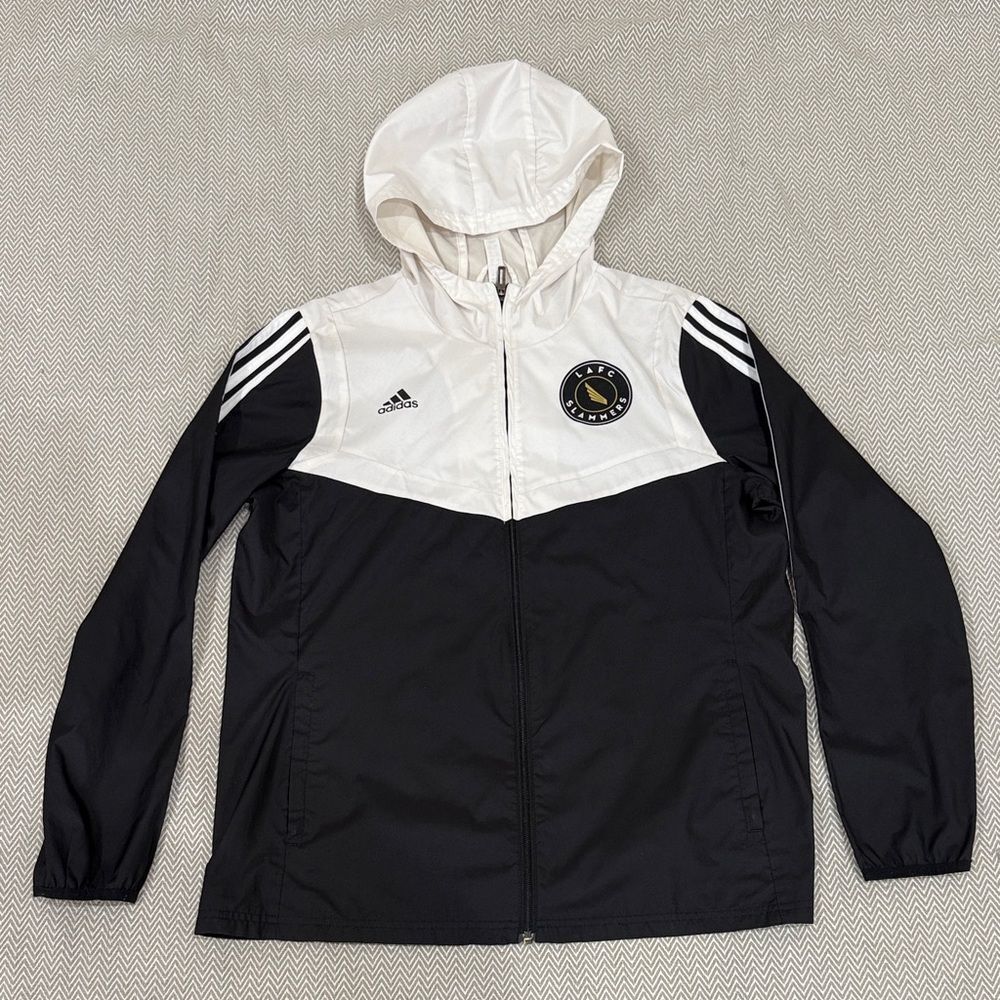 Adidas  Black and White Raincoat Size Large